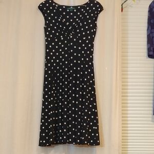 Ralph Lauren Black and White Sheath Dress with Bateau Neckline